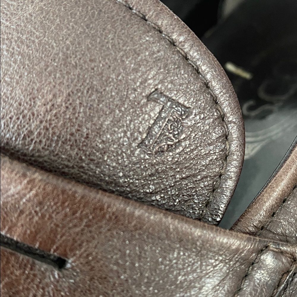 Tod's Brown Leather Driver’s Loafers 9.5 Designer Luxury Country Club Old Money - Picture 4 of 12